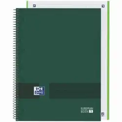 (400158919) OXFORD CUADERNO &YOU EUROPEANBOOK 1 WRITE&ERASE 80H A4+ 5X5MM MICROPERFORADO TAPA EXTRADURA VERDE MILITAR