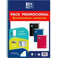 (400195024) OXFORD CUADERNO SCHOOL EUROPEANBOOK 1 CLASSIC WRITE&ERASE 80H A4 5X5 T/EXTRADURA C/SURTIDOS PACK PROMOCIONAL 3 UD