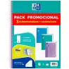 (400195027) OXFORD CUADERNO EUROPEANBOOK 1 TOUCH WRITE&ERASE 80H A4 5X5 T/EXTRADURA C/SURTIDOS PASTEL PACK PROMOCIONAL 3 UD