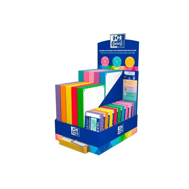 (400208166) OXFORD FLASHCARDS EXPOSITOR 20 PAQ. A5 + 40 PAQ. A7 COLORES SURTIDOS