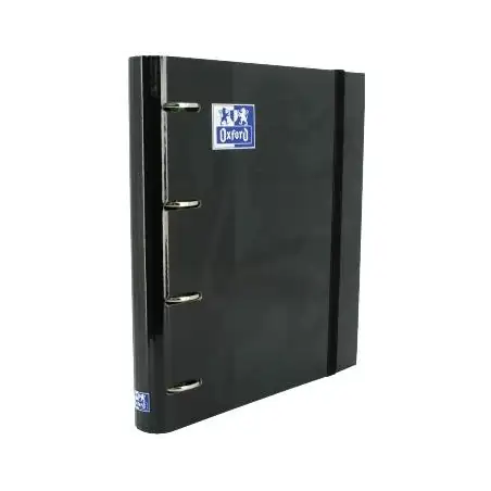 (400109182) OXFORD CARPETA ANILLAS 4X35MM CLASSIC EUROPEANBINDER C/RECAMBIO 100H A4+ 5X5 T/EXTRADURA NEGRO