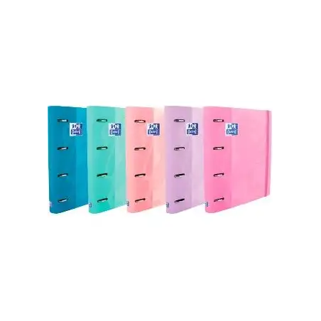 (400119130) OXFORD CARPETA DE ANILLAS 4X35MM TOUCH EUROPEANBINDER C/RECAMBIO 100H A4+ 5X5 T/EXTRADURA C/SURTIDOS PASTEL