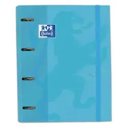 (400127152) OXFORD CARPETA ANILLAS 4X35MM TOUCH EUROPEANBINDER C/RECAMBIO 100H A4+ 5X5 T/EXTRADURA AZUL PASTEL