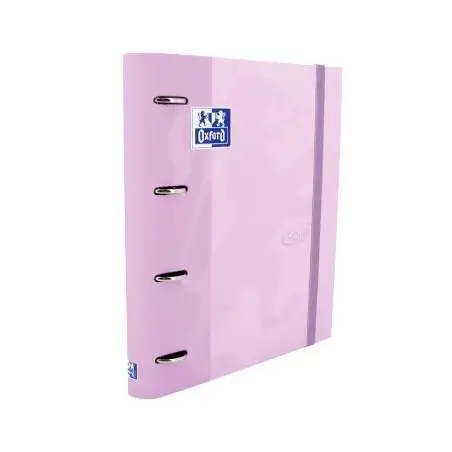 (400127155) OXFORD CARPETA ANILLAS 4X35MM TOUCH EUROPEANBINDER C/RECAMBIO 100H A4+ 5X5 T/EXTRADURA MALVA PASTEL