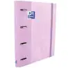 (400127155) OXFORD CARPETA ANILLAS 4X35MM TOUCH EUROPEANBINDER C/RECAMBIO 100H A4+ 5X5 T/EXTRADURA MALVA PASTEL