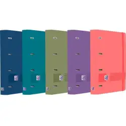 (400146174) OXFORD LIVE & GO CARPETA 4 ANILLAS EUROPEANBINDER POLYFOAM C/ RECAMBIO 100H 5X5 A4+ COLORES SURTIDOS VIVOS