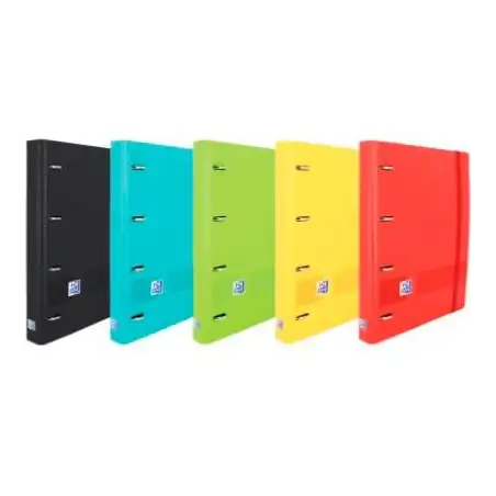 (400146210) OXFORD LIVE & GO CARPETA 4 ANILLAS EUROPEANBINDER POLYFOAM C/ RECAMBIO 100H 1 LÍNEA A4+ COLORES SURTIDOS VIVOS