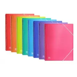 (400147016) OXFORD CARPETA CON 20 FUNDAS CRISTAL ESPIRAL CON GOMAS URBAN PP COLORES SURTIDOS A4