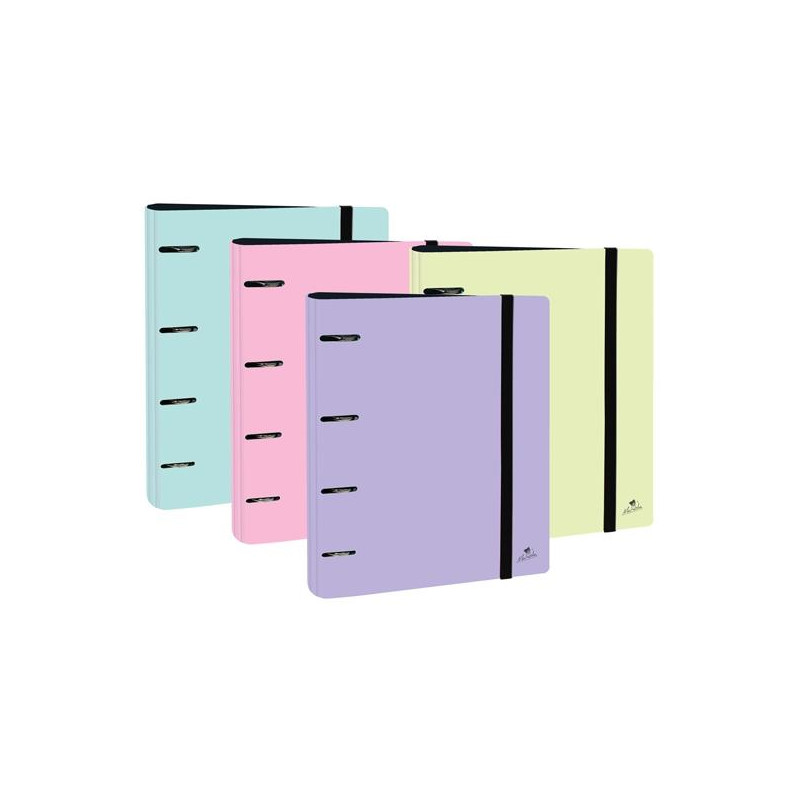 (2303PPSU-EX) MARIOLA CARPEBLOCK ANILLAS MIXTAS 4X40MM CARTÓN FORRADO PLASTIFICADO MATE SURTIDO PASTEL