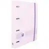 (400160538) OXFORD LIVE & GO CARPETA 4 ANILLAS 35MM EUROPEANBINDER A4+ POLYFOAM C/RECAMBIO 5X5 MALVA PASTEL
