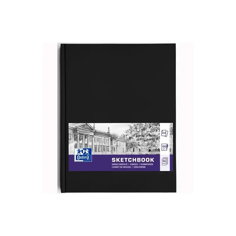 (400152623) OXFORD CUADERNO COSIDO ESBOZO ARTBOOK 96H A4 LISO 100GR PAPEL COLOR CREMA TAPA EXTRADURA NEGRO