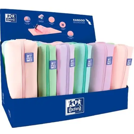 (400161681) OXFORD ESTUCHES LIVE&GO RECTANGULAR MEDIANO/CUADRADO PEQUEÑO/CUADRADO GRANDE EXPOSITOR DE 22 C/SURTIDOS