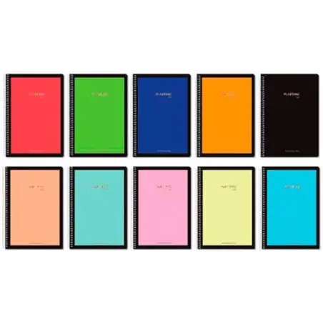 (16022) PACSA CUADERNO PLASTIPAC SERIE LUX 80H FOLIO 100GR 4X4MM TAPA PP C/SURTIDOS VIVOS/PASTEL