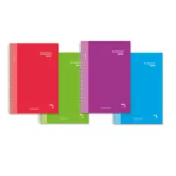 (16481) PACSA CUADERNO PREMIUM EXTRA 120H A4 90GR 5X5+GRECA MICROPERFORADO T/EXTRADURA PACK 4 UD C/SURTIDOS