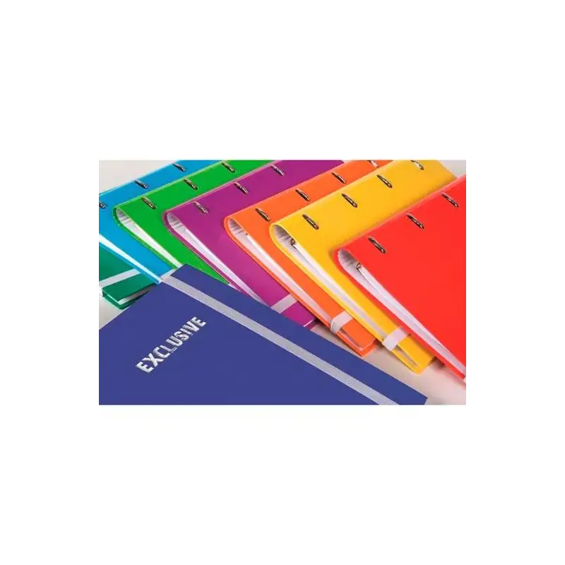 (25007) PACSA CARPETA ANILLAS 4 X 35MM EXCLUSIVE CARPEBLOCK C/RECAMBIO 120H A4 5X5  CIERRE C/GOMA C/SURTIDOS