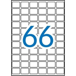 (01864) APLI ETIQUETAS ADHESIVAS 16X22MM MANUAL/IMPRESIÓN C/ROMOS 66 X 15H A5 BLANCO