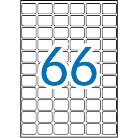 (01864) APLI ETIQUETAS ADHESIVAS 16X22MM MANUAL/IMPRESIÓN C/ROMOS 66 X 15H A5 BLANCO