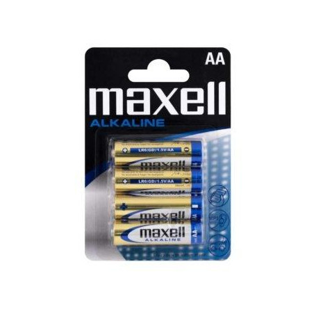 (LR06-B4 MXL) MAXELL PILAS ALCALINAS AA - LR06- PACK 4 UDS