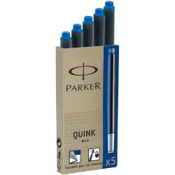 (1950384) PARKER RECAMBIO PARA PLUMA QUINK INK CARTUCHO PACK 5 UD AZUL