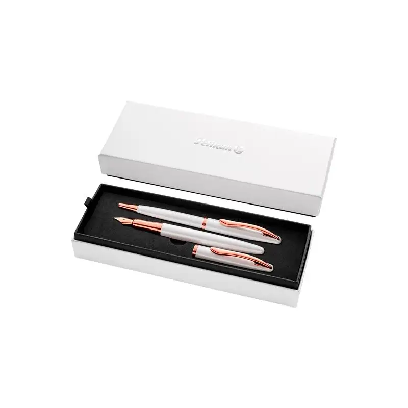 (400189916) PELIKAN SET BOLÍGRAFO + ESTILOGRÁFICA JAZZ NOBLE ELEGANCE TINTA AZUL COLOR PERLA ESTUCHE DE REGALO