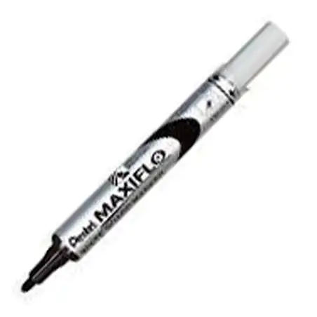 (MWL5S-Pentel-A) PENTEL MARCADOR PIZARRA BLANCA MAXIFLO MWL-5S NEGRO CAJA 12 UD