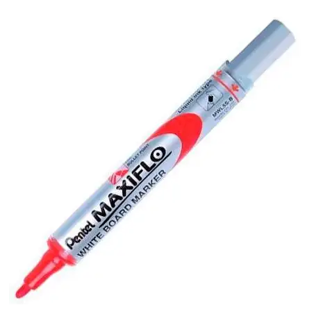 (MWL5S-Pentel-B) PENTEL MARCADOR PIZARRA BLANCA MAXIFLO MWL-5S ROJO CAJA 12 UD