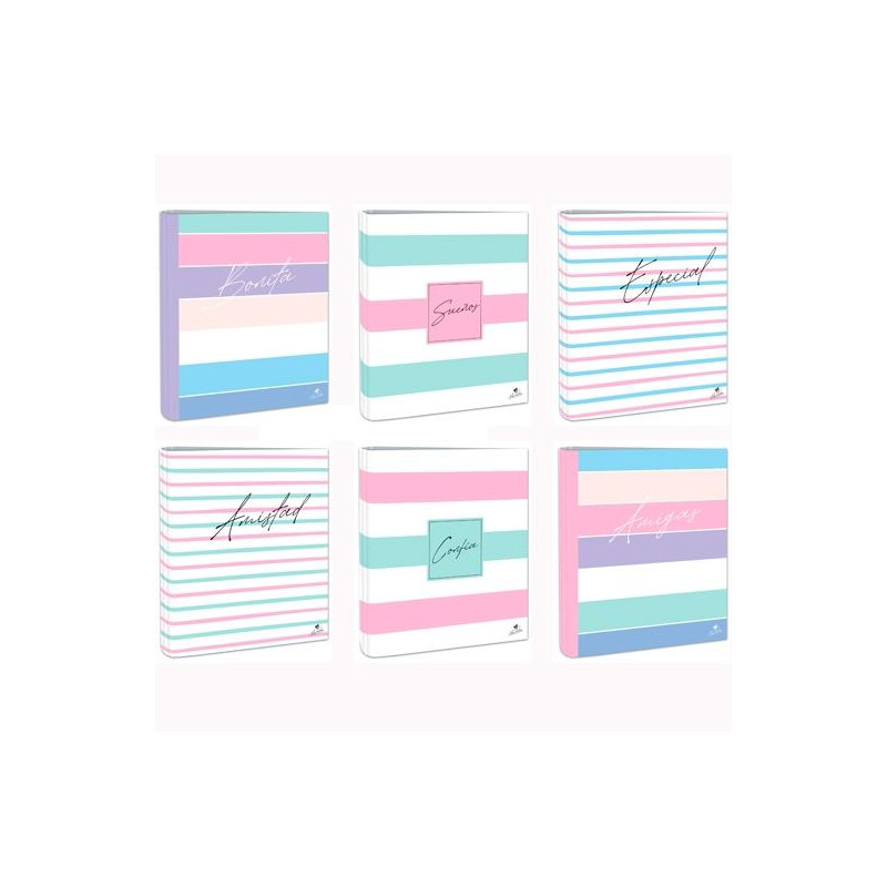 (592RF-EX) MARIOLA CARPETA 4 ANILLAS MIXTAS 40MM CARTÓN FORRADO PLASTIFICADO DISEÑOS SURTIDOS