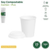 (10317) MAXI PRODUCTS VASO 350CC CARTÓN TAPA DRINK BLANCO PACK 25 UD