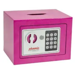 (SS0721EP) PHOENIX CAJA DE SEGURIDAD COMPACT HOME OFFICE 170X230X170MM 5L CERRADURA ELECTRÓNICA ROSA