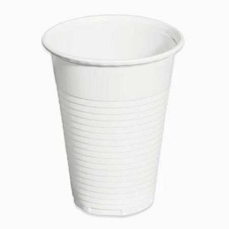 (5103) MAXI PRODUCTS VASO IRROMPIBLE 220CC PLÁSTICO BLANCO - PACK 100 UND -