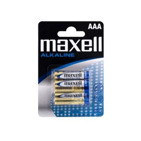(LR03-B4 GD MXL) MAXELL PILAS ALCALINAS AAA - LR03- PACK 4 UDS