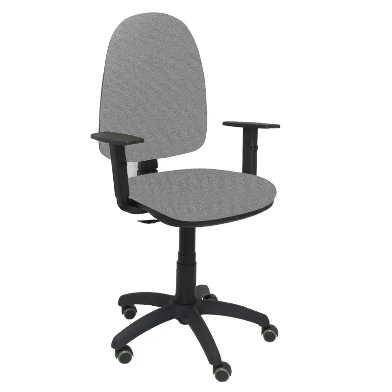 (04CPBALI40B10RP) PIQUERAS Y CRESPO SILLA AYNA GIRATORIA C.PERMANENTE BRAZOS REG. RUEDAS DE PARQUÉ TEJIDO BALI GRIS CLARO