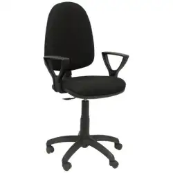 (04CPBALI840BGOLFRF) PIQUERAS Y CRESPO SILLA AYNA GIRATORIA BRAZOS FIJOS RUEDAS AUTOFRENANTES BALI NEGRO