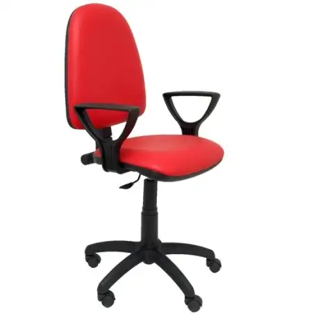 (04CPSPV79NBGOLF) PIQUERAS Y CRESPO SILLA AYNA GIRATORIA C.PERMANENTE BRAZOS FIJOS TAPIZADO SIMILPIEL ROJO