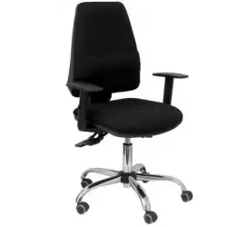 (14ASB840B10CRRPL) PIQUERAS Y CRESPO SILLA ELCHE GIRATORIA ASINCRO 24H BRAZOS REG. REFUERZO LUMBAR TEJIDO BALI NEGRO