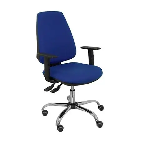 (14SBALI229CRBFRIT) PIQUERAS Y CRESPO SILLA ELCHE GIRATORIA ASINCRO 36H BRAZOS REG. RUEDAS DE PARQUÉ TEJIDO BALI AZUL