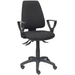 (14SBALI840BGOLF) PIQUERAS Y CRESPO SILLA ELCHE GIRATORIA ASINCRO BRAZOS FIJOS TEJIDO BALI NEGRO