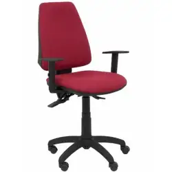 (14SBALI933B10) PIQUERAS Y CRESPO SILLA ELCHE GIRATORIA ASINCRO BRAZOS REGULABLES TEJIDO BALI GRANATE