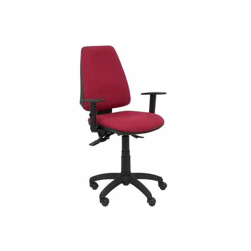 (14SBALI933B10) PIQUERAS Y CRESPO SILLA ELCHE GIRATORIA ASINCRO BRAZOS REGULABLES TEJIDO BALI GRANATE