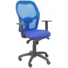 (15SABALI229) PIQUERAS Y CRESPO SILLA JORQUERA GIRATORIA SINCRO BRAZOS REG. REFUERZO LUMBAR MALLA/TEJIDO BALI AZUL