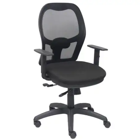 (15SNBALI840TK) PIQUERAS Y CRESPO SILLA JORQUERA MALLA NEGRA ASIENTO BALI NEGRO CON TRASLAK