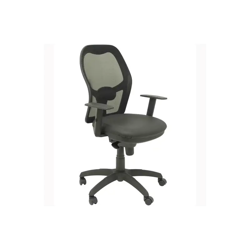 (15SNSPNE) PIQUERAS Y CRESPO SILLA JORQUERA GIRATORIA SINCRO BRAZOS REG. RESPALDO MALLA ASIENTO SIMILPIEL NEGRO