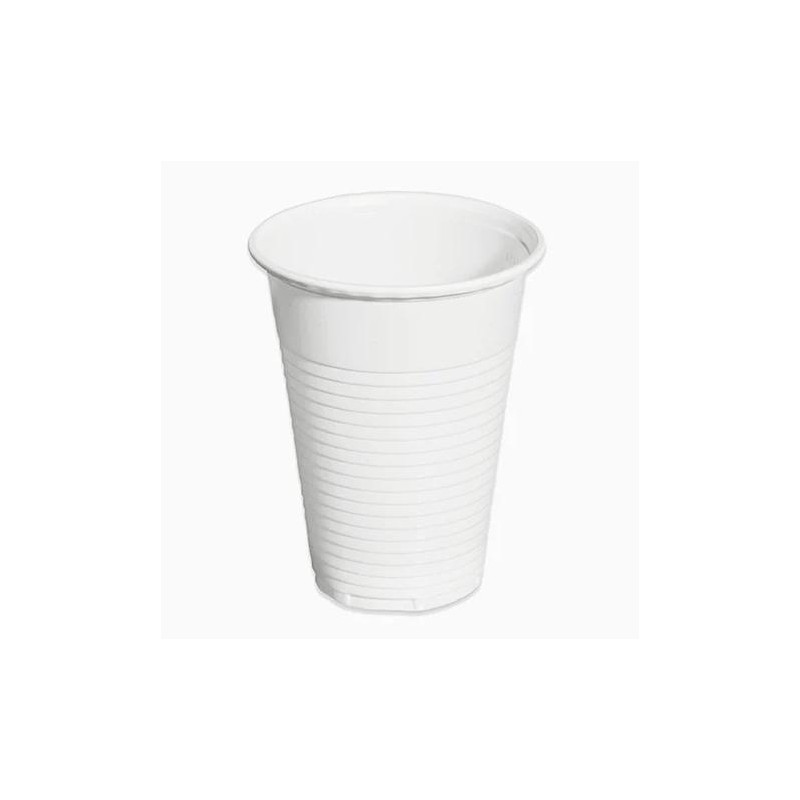(5103) MAXI PRODUCTS VASO IRROMPIBLE 220CC PLÁSTICO BLANCO - PACK 100 UND -