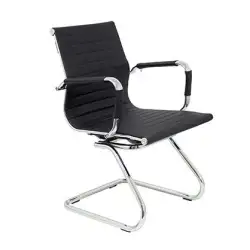 (258CPNE) PIQUERAS Y CRESPO MODELO MADROÑO SILLON PATIN ASIENTO Y RESPALDO EN SIMIPIEL COLOR NEGRO