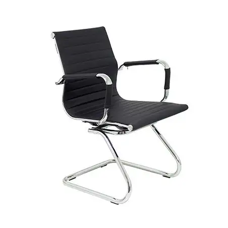 (258CPNE) PIQUERAS Y CRESPO MODELO MADROÑO SILLON PATIN ASIENTO Y RESPALDO EN SIMIPIEL COLOR NEGRO