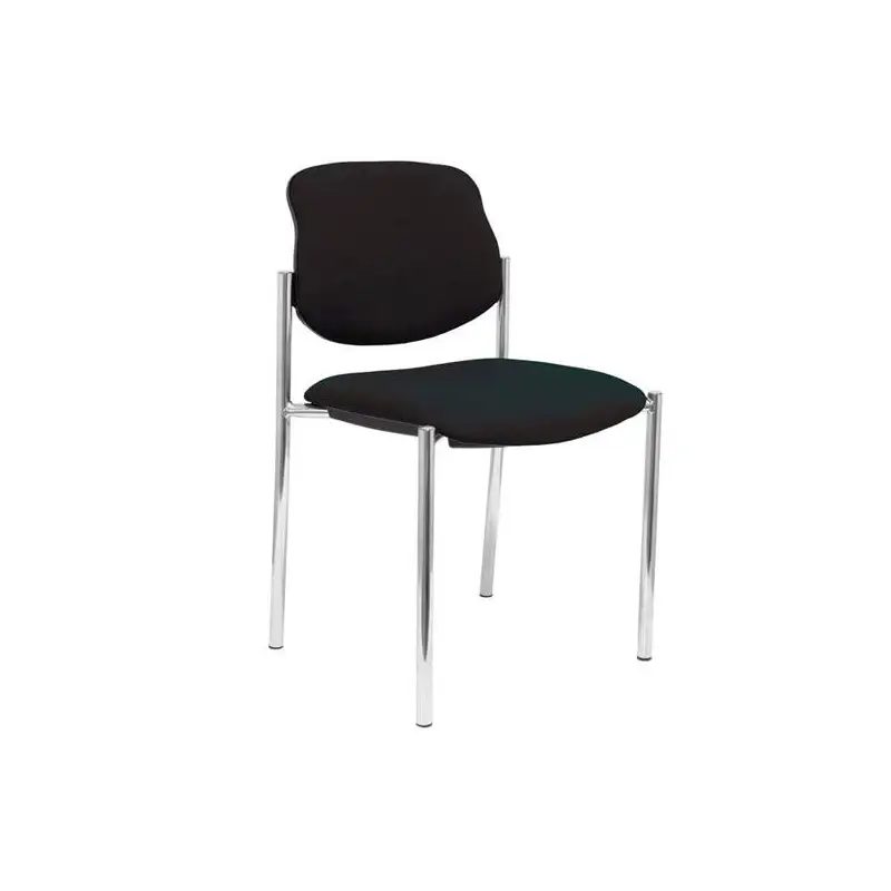 (27CRBALI840) PIQUERAS Y CRESPO SILLA FIJA STYL SIN BRAZOS CHASIS CROMO TEJIDO BALI NEGRO