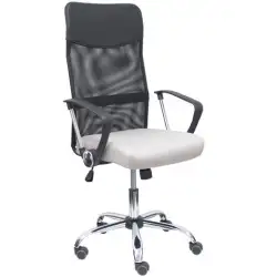 (31BM8403D40CRRP) PIQUERAS Y CRESPO SILLA GONTAR GIRATORIA BASCULANTE B/FIJOSRESPALDO MALLA NEGRA ASIENTO GRIS CLARO