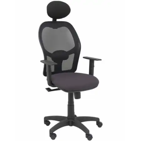 (345SM840B600B10CRNC) PIQUERAS Y CRESPO SILLA ALOCÉN SINCRO C/CABECERO FIJO B/REGULABLES REFUERZO LUMBAR MALLA NEGRO Y ASIENT...