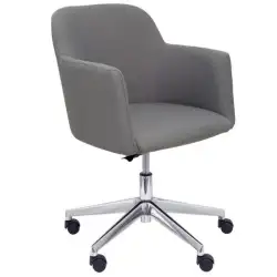 (353GE600CRRF) PIQUERAS Y CRESPO SILLÓN ATHENA GIRATORIO TAPIZADO ERA GRIS