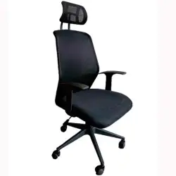 (370BM840A840RNC) PIQUERAS Y CRESPO SILLA PAROLIS GIRATORIA BASCULANTE C/CABECERO BRAZOS/F RESPALDO DE MALLA ASIENTO TAPIZADO...